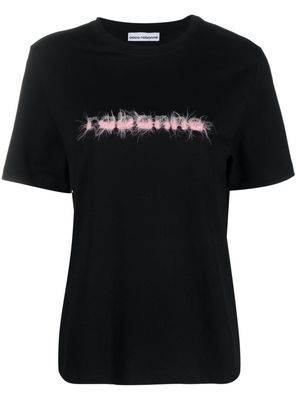 Rabanne logo-embellished crew-neck T-shirt - Black