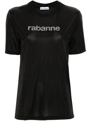 Rabanne logo-embellished jersey T-shirt - Black