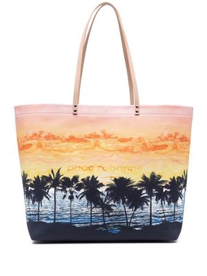 Rabanne logo graphic print tote - Blue