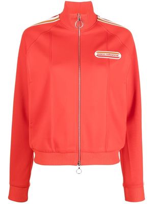 Rabanne logo-patch track jacket - Red