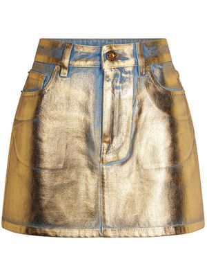 Rabanne metallic denim miniskirt - Gold