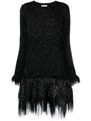 Rabanne metallic-effect fringed minidress - Black
