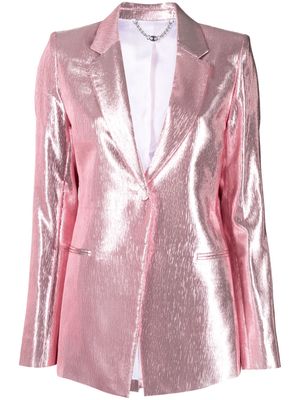 Rabanne metallic-effect single-breasted blazer - Pink