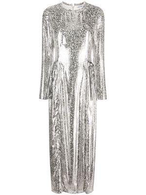 Rabanne metallic-finish long-sleeve gown - Silver