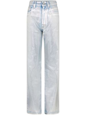 Rabanne metallic-finish straight-leg trousers - Silver