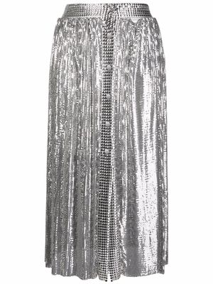 Rabanne metallic-mesh midi skirt - Silver