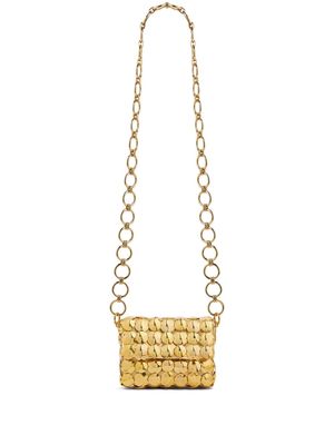 Rabanne mini Sparkle layered crossbody bag - Gold