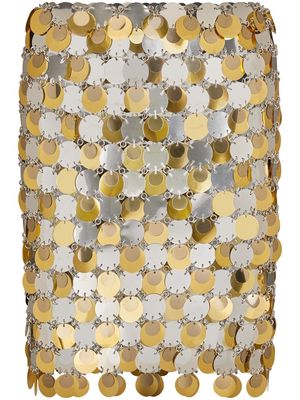 Rabanne mirror disc mini skirt - Gold