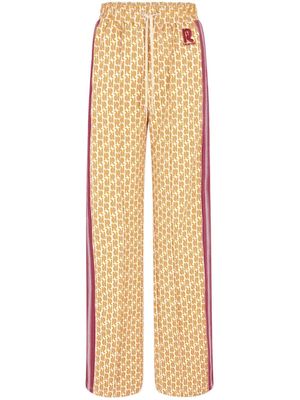 Rabanne monogram-pattern striped track pants - Yellow