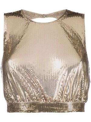 Rabanne Paco mesh cropped top - Gold
