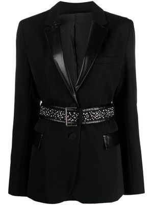 Rabanne panelled belted-waist blazer - Black