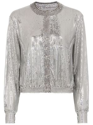 Rabanne Pixel chainmail-mesh bomber jacket - Silver