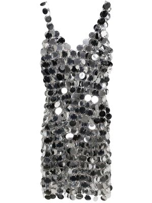 Rabanne ring-embellished sleeveless minidress - Silver