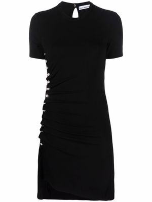 Rabanne rivet-embellished asymmetric dress - Black