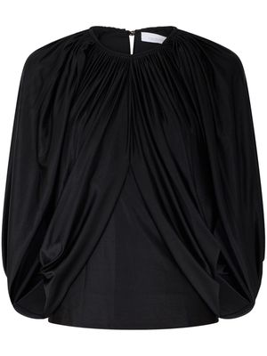 Rabanne round-neck draped blouse - Black