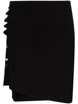 Rabanne ruched-detail asymmetric miniskirt - Black