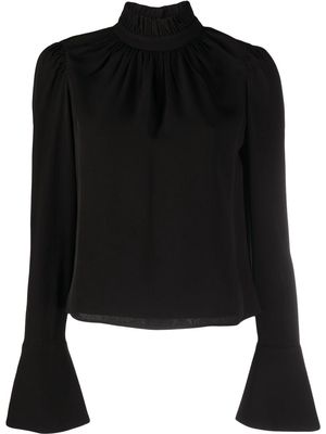 Rabanne ruched long-sleeve top - Black