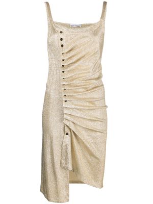 Rabanne ruched sleeveless mini dress - Gold