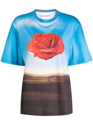 Rabanne Salvador Dali Meditative Rose-print T-shirt - Multicolour