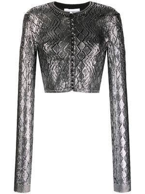 Rabanne sequin-design cropped cardigan - Silver