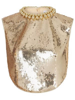 Rabanne sequin-embellished crop top - Gold