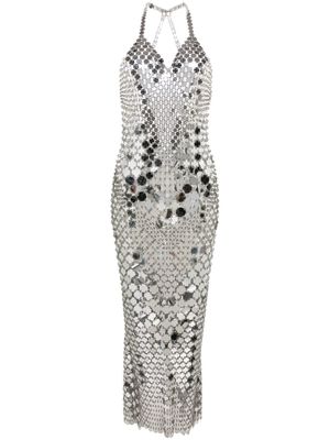 Rabanne sequin-embellished long dress - Silver