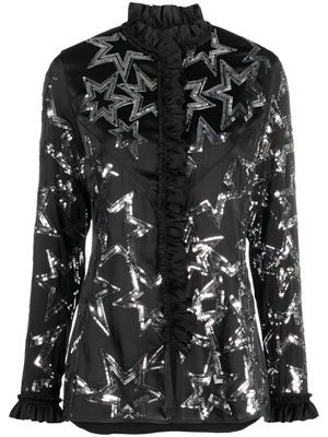 Rabanne sequin-embellished star shirt - Black