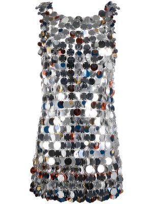 Rabanne sequin-embellished V-neck minidress - Silver