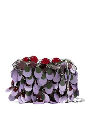 Rabanne sequined chainmail shoulder bag - Purple