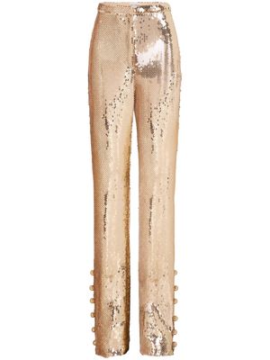 Rabanne sequinned flared trousers - Gold