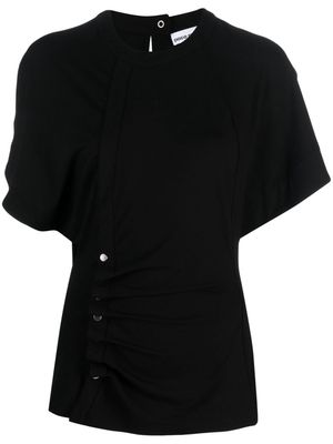 Rabanne short-sleeved draped blouse - Black