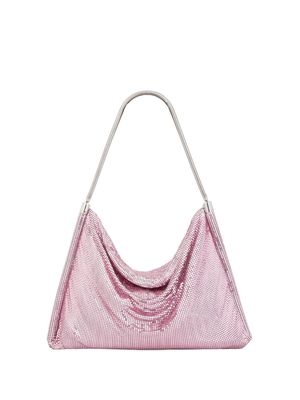 Rabanne slouch-body metallic-finish shoulder bag - Pink