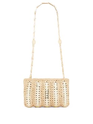 Rabanne small 1969 raffia shoulder bag - Neutrals