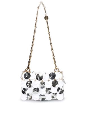 Rabanne Sparkle Discs sequin-design mini bag - Silver