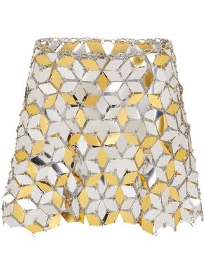 Rabanne Sparkles rhombic-paillettes miniskirt - Gold