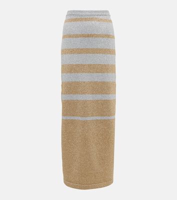 Rabanne Striped metallic knit maxi skirt