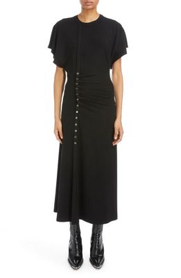 Rabanne Stud Detail Side Ruched Dress in Black