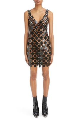 Rabanne Stud Detail Spangle Dress in Black