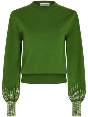 Rabanne stud-embellished wool jumper - Green