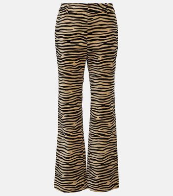 Rabanne Tiger-print cotton twill flared pants