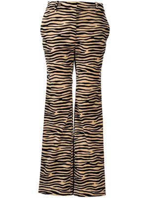 Rabanne tiger-print straight-leg trousers - Multicolour