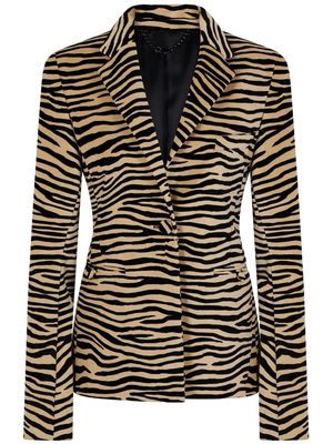 Rabanne tiger-print stretch-cotton blazer - Neutrals