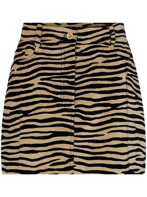 Rabanne tiger-print stretch-cotton miniskirt - Neutrals