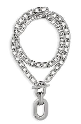Rabanne XL Chunky Link Pendant Necklace in P040 Silver