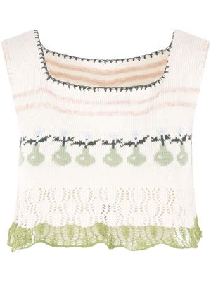 Rabbit Lace Sombre knitted top - Neutrals