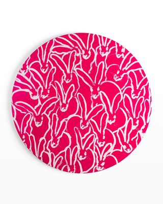 Rabbit Run Round Lacquer Placemat, Pink