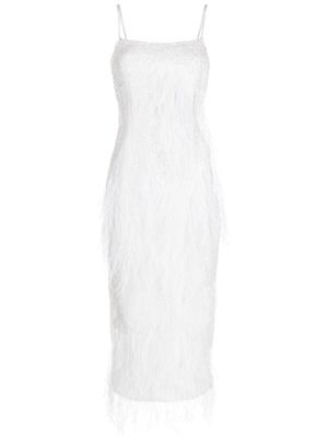 Rachel Gilbert Aster feather-embellished midi dress - White