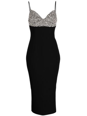 Rachel Gilbert crystal-embellished fitted dress - Black