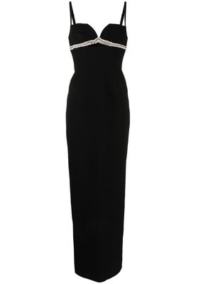 Rachel Gilbert crystal-embellished sleeveless maxi dress - Black