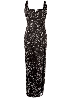Rachel Gilbert Emile crystal-embellished sleeveless gown - Black